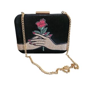 Danielle Nicole x Disney Sleeping Beauty Black Embriodered Velvet Evening Clutch